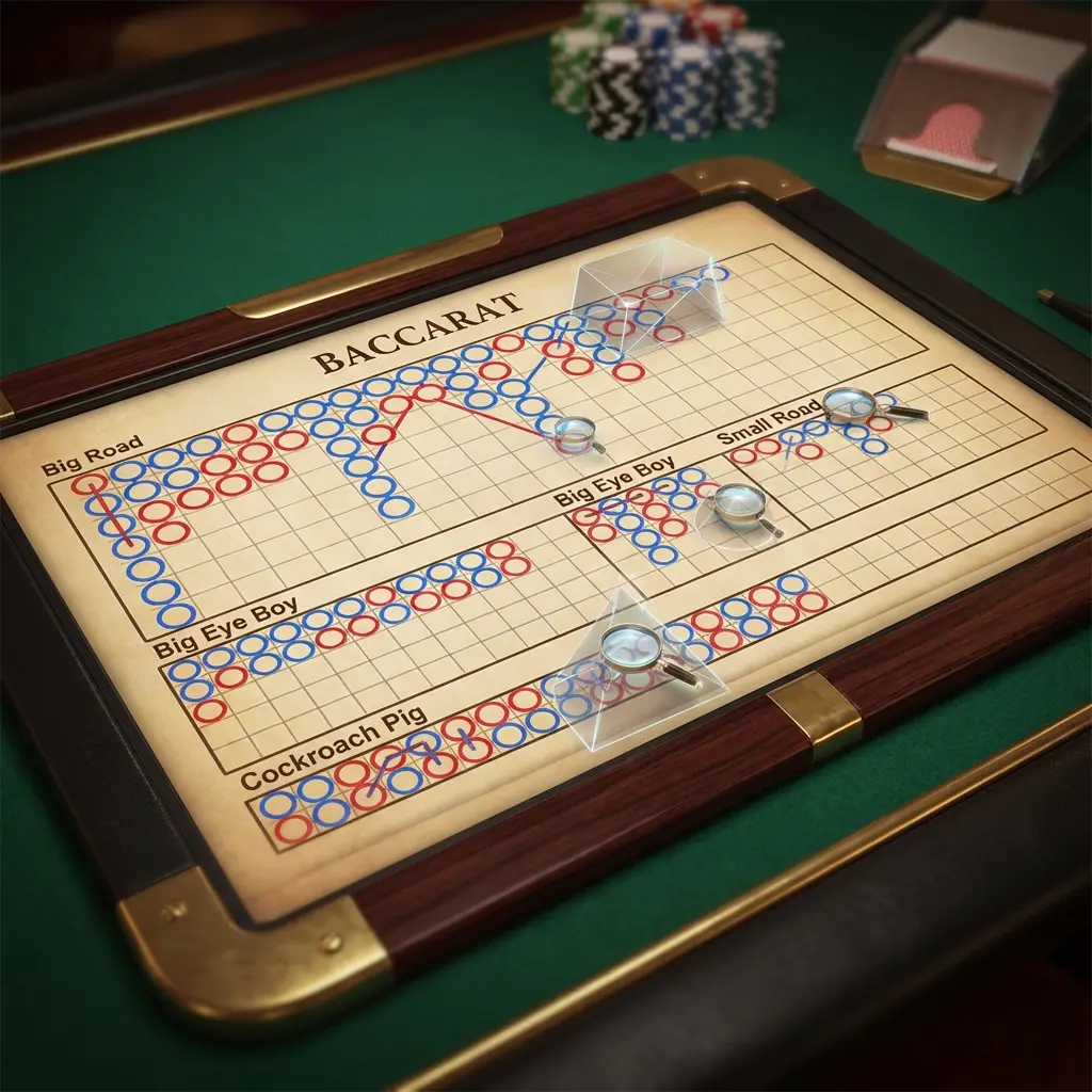 真人百家樂睇路教學:大眼仔、小路、甲由路點睇?圖解入門至精通 (2026)