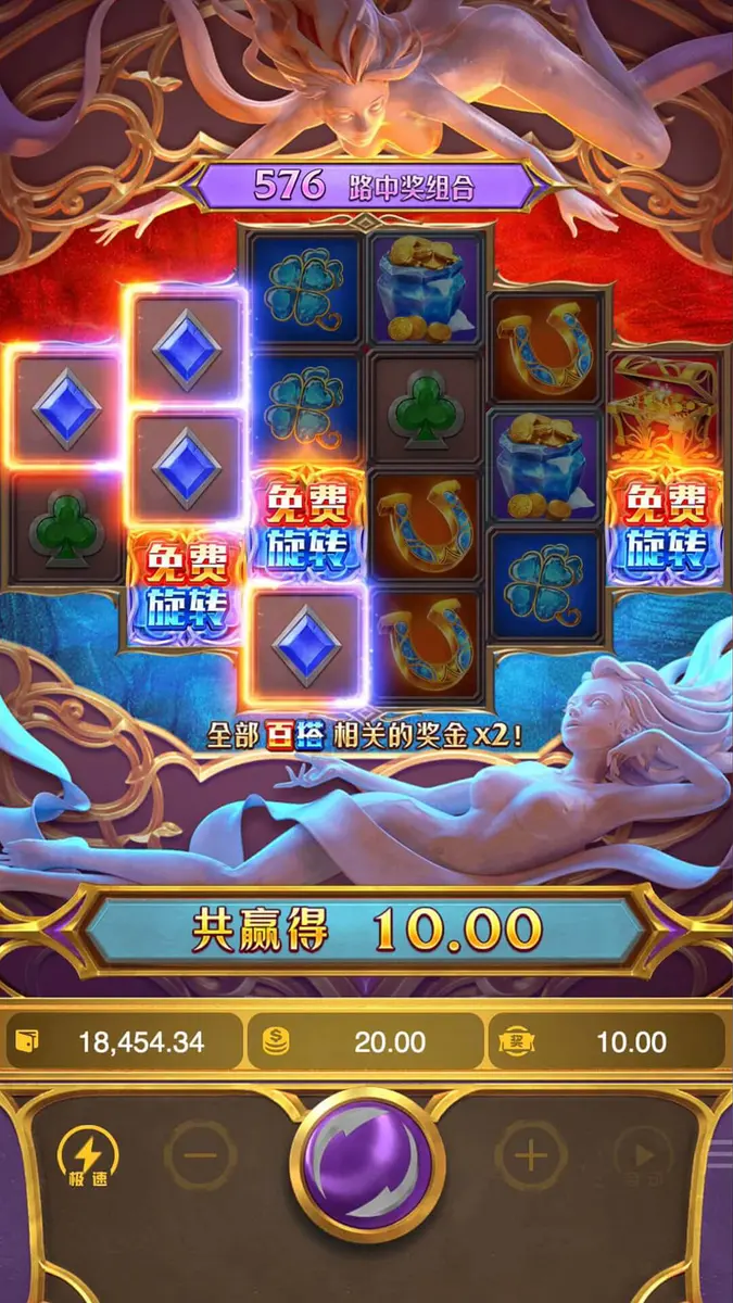 冰火雙嬌（Guardians of Ice & Fire）：PG SOFT 神話風格六軸老虎機 - 特色功能畫面